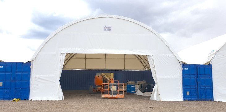 Container canopy installed in Florida