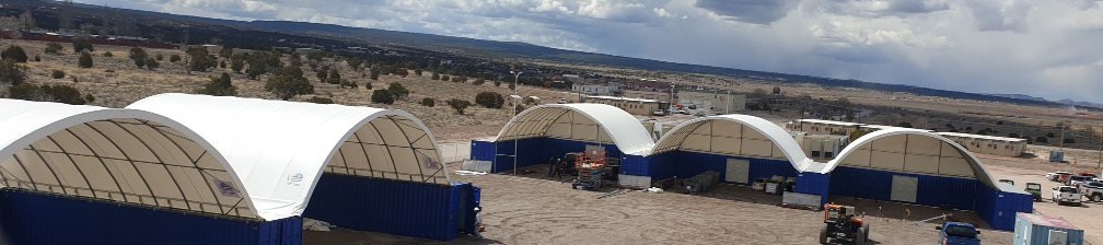Large double truss warehouse canopy structure